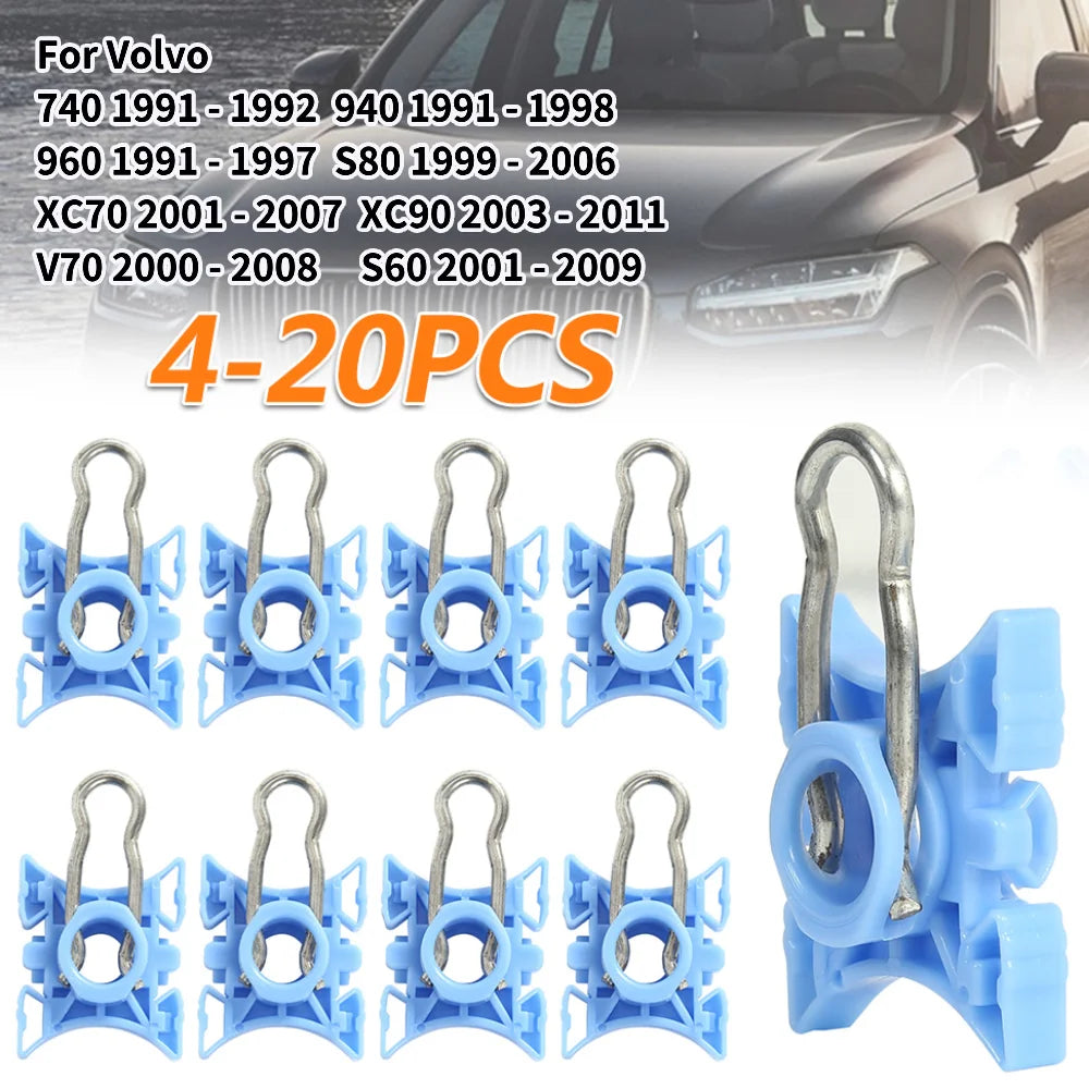 4-20PCS Plastic Window Regulator Guide Slider Clips Sliding Blocks for Volvo 740 940 960 S80 XC70 XC90 V70 S60 Car Accessories
