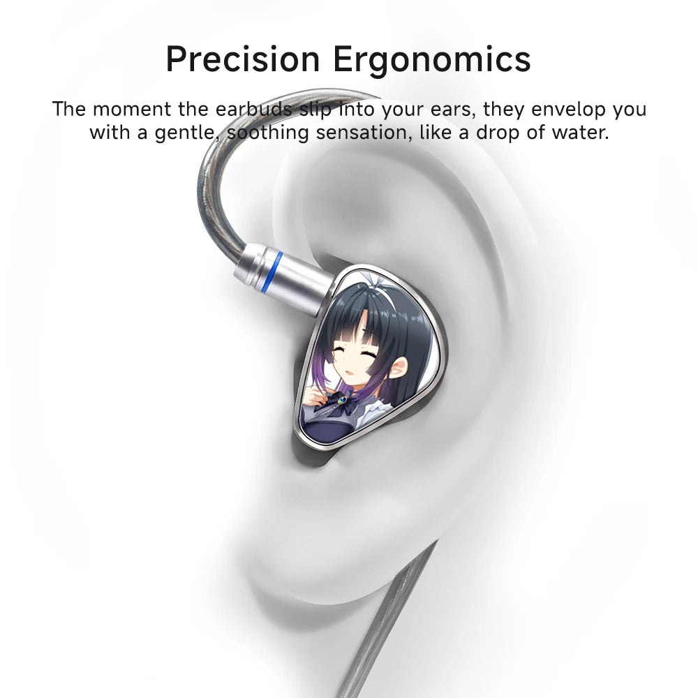 CVJ KIRA In Ear Monitors 10mm Dynamic Driver Earphones Strand Silver-Plated Braided HIFI IEM Cable 3.5MM/4.4MM/Type-c Optional