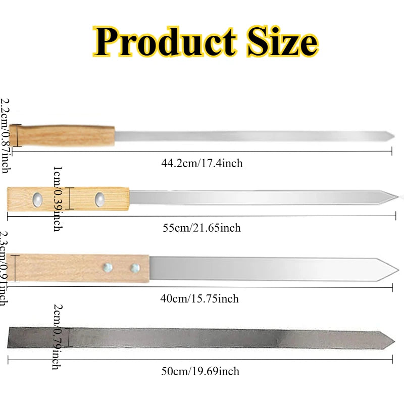 Stainless Steel Kebab Skewers 55cm/50cm/44cm/40cm Skewers Shish Kebab Turkish Persian Koubideh Iranian Mediterranean Brazilian