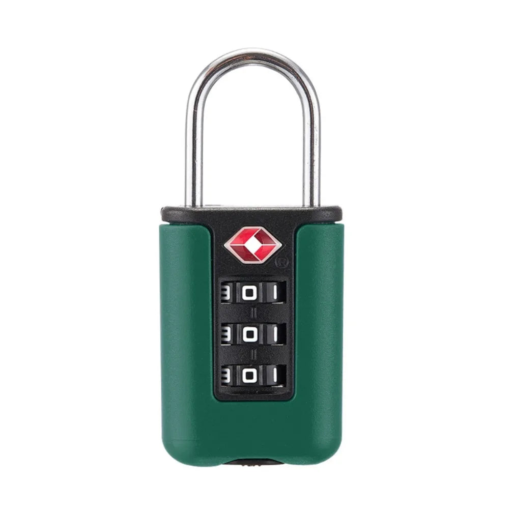 Durable TSA 3 Digit Combination Lock Anti-theft Security Tool Customs Password Lock Contrast Color Padlock Travel