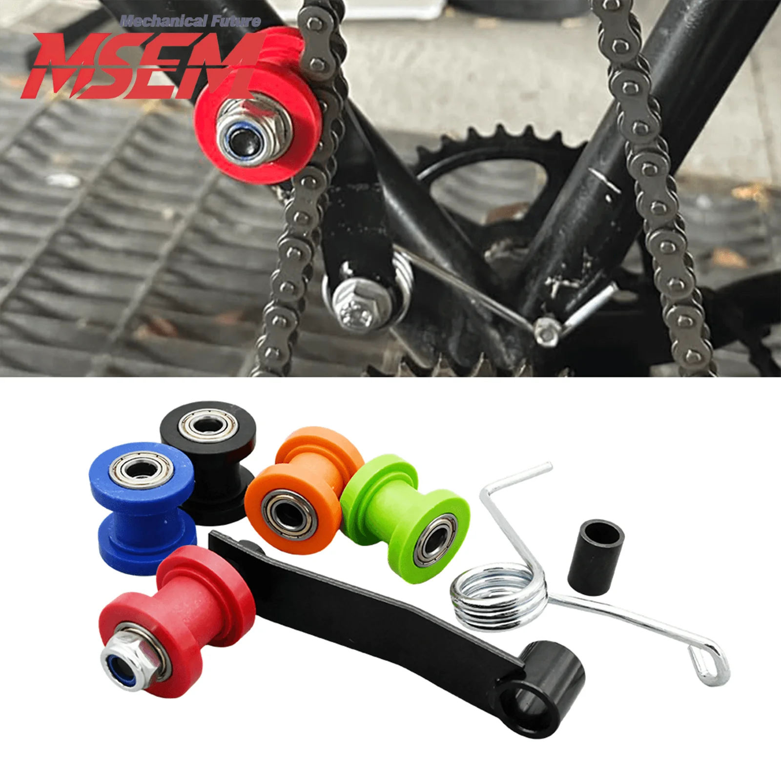 Motorcycle Dirt Bike Tensioner Adjuster Idler 420 428 530 Chain Tensioner Roller Spring For ATV KTM Honda Yamaha Kawasaki Suzuk