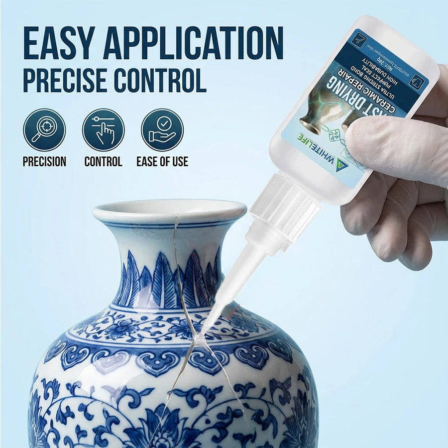 1-3Pcs Waterproof Instant Dry Ceramic Glue Strong Odorless Adhesive for Porcelain Marble Stone Glass Crack Repair