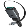 Car Charger Super Fast Charging One-to-Two Retractable Cable Car Cigarette Lighter Converter Compatible with Apple 17 and Huawei