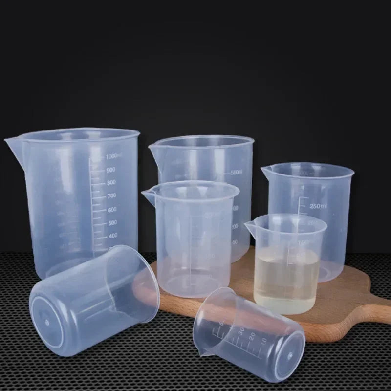 100ml Mixing Cups Plastic Liquid Container Epoxy Resin Scale Beaker Chemical Laboratory Cups Measuring Cup Kitchen Baking Tools