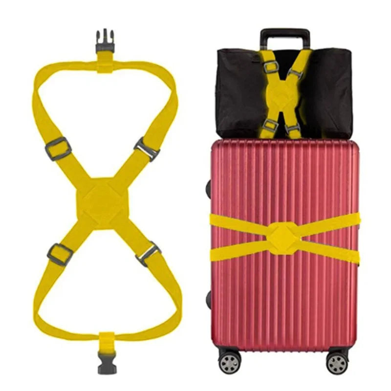 Adjustable Luggage Belt Travel Essential Accessories Suitcase Supplies Fixed Strap Elasticity Nylon Travel Suitcase Buckle Strap