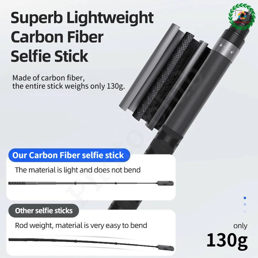 1.2M Carbon Fiber Selfie Stick for DJI Osmo 360/Action 5 Pro Ultralight Invisible Selfie Stick for Insta360 X5/Ace Pro 2/GoPro