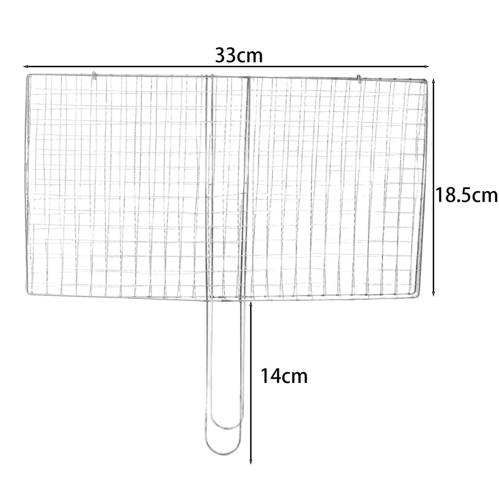 Stainless Steel BBQ Mesh Non Stick Grilling Basket Fish Meat Grill Mesh Mat Holder Vegetable Steak Picnic Party Barbecue Tools