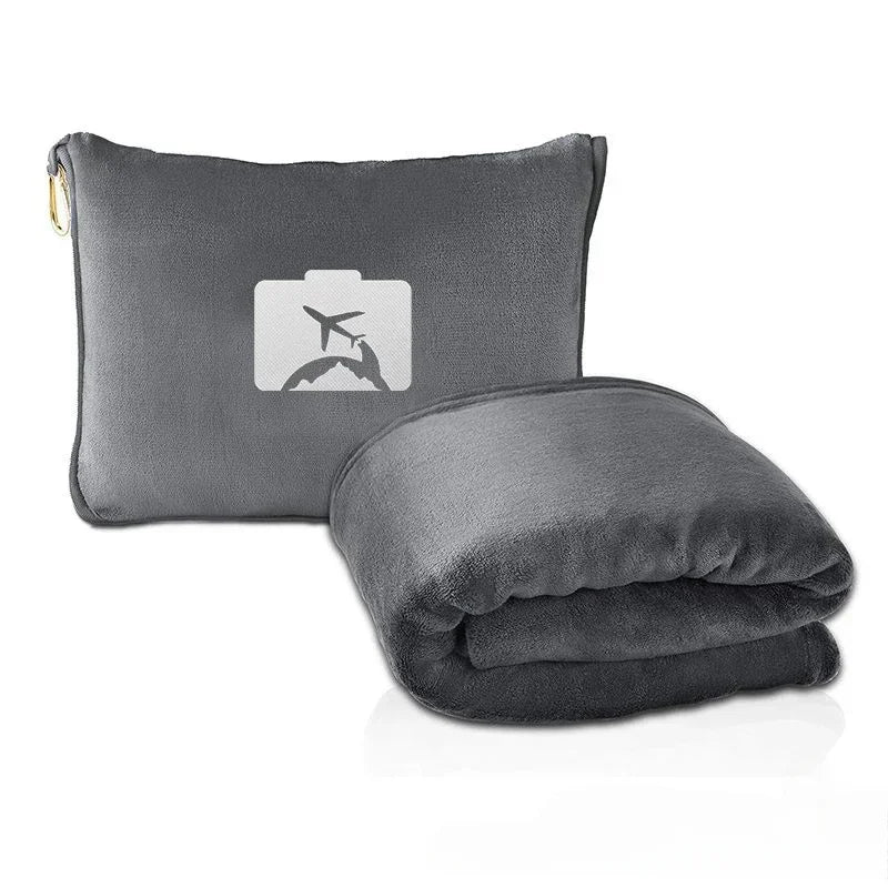 Travel Blanket Cuddle Pillow  2 in 1 Travel Pillow and Blanket Set for Airplanes Fluffy Plush Soft Comfy Thick Lightweight