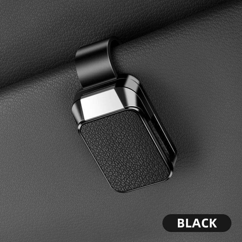 ABS Car Sunglasses Holder Sun Visor Eyeglass Clip with Leather Texture Auto Glasses Ticket Card Clip Interior Accessories