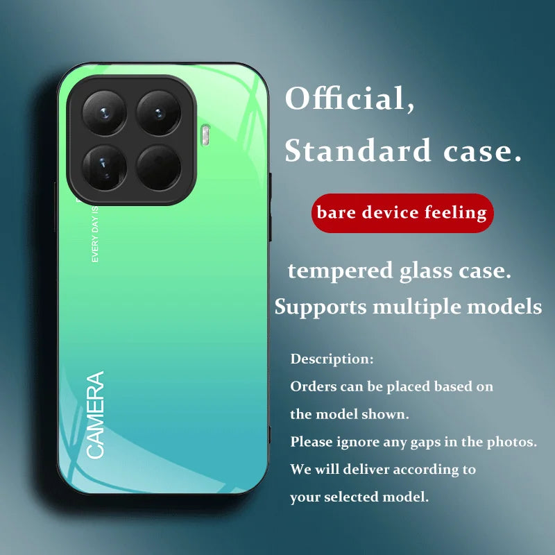 Hard Tempered Glass Case For Xiaomi 17T Pro Mi 17T 5G Protective Cover Gradien Color Pattern Back Shell Fundas