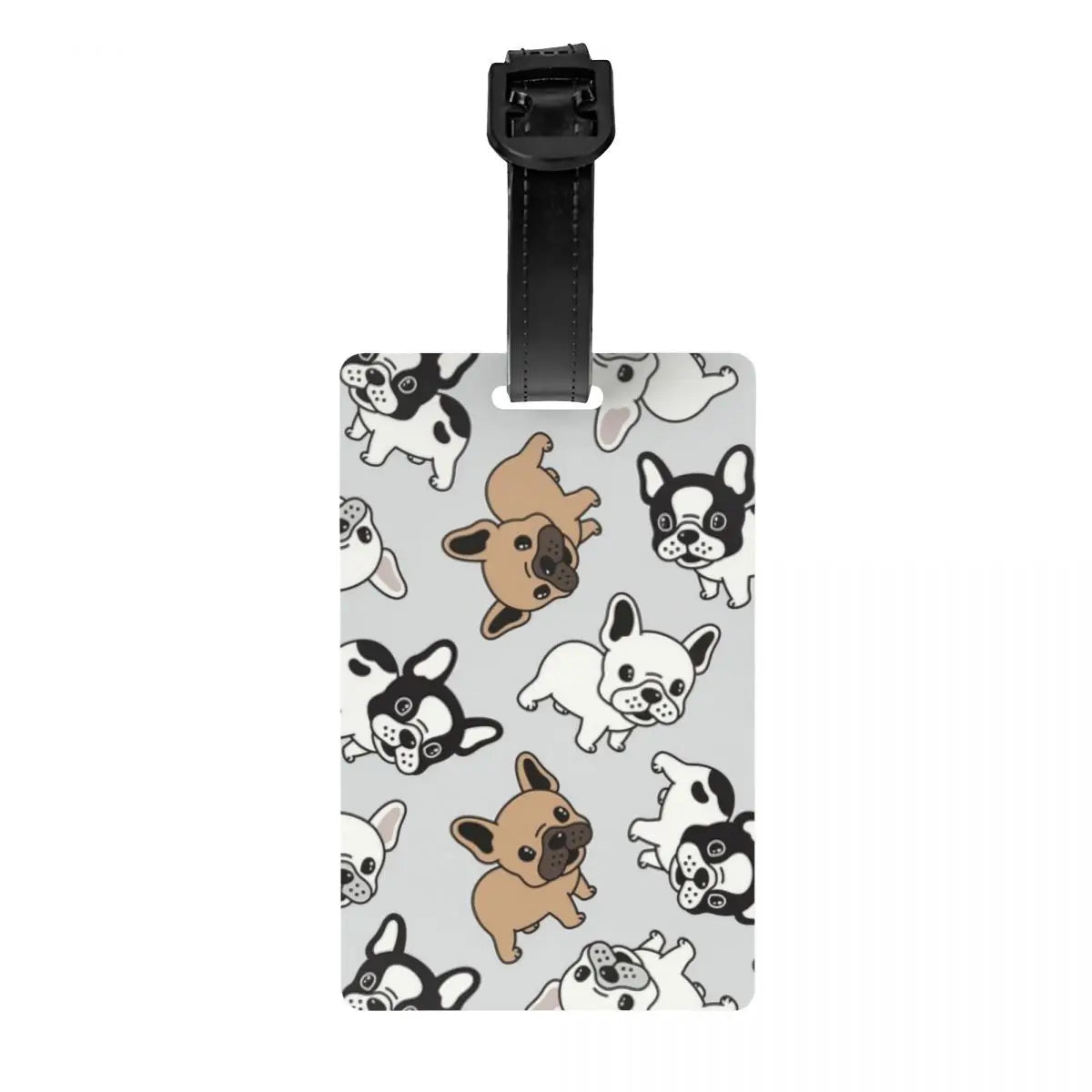 Funny Frenchies French Bulldog Luggage Tag for Suitcases Fashion Dog Animal Baggage Tags Privacy Cover Name ID Card