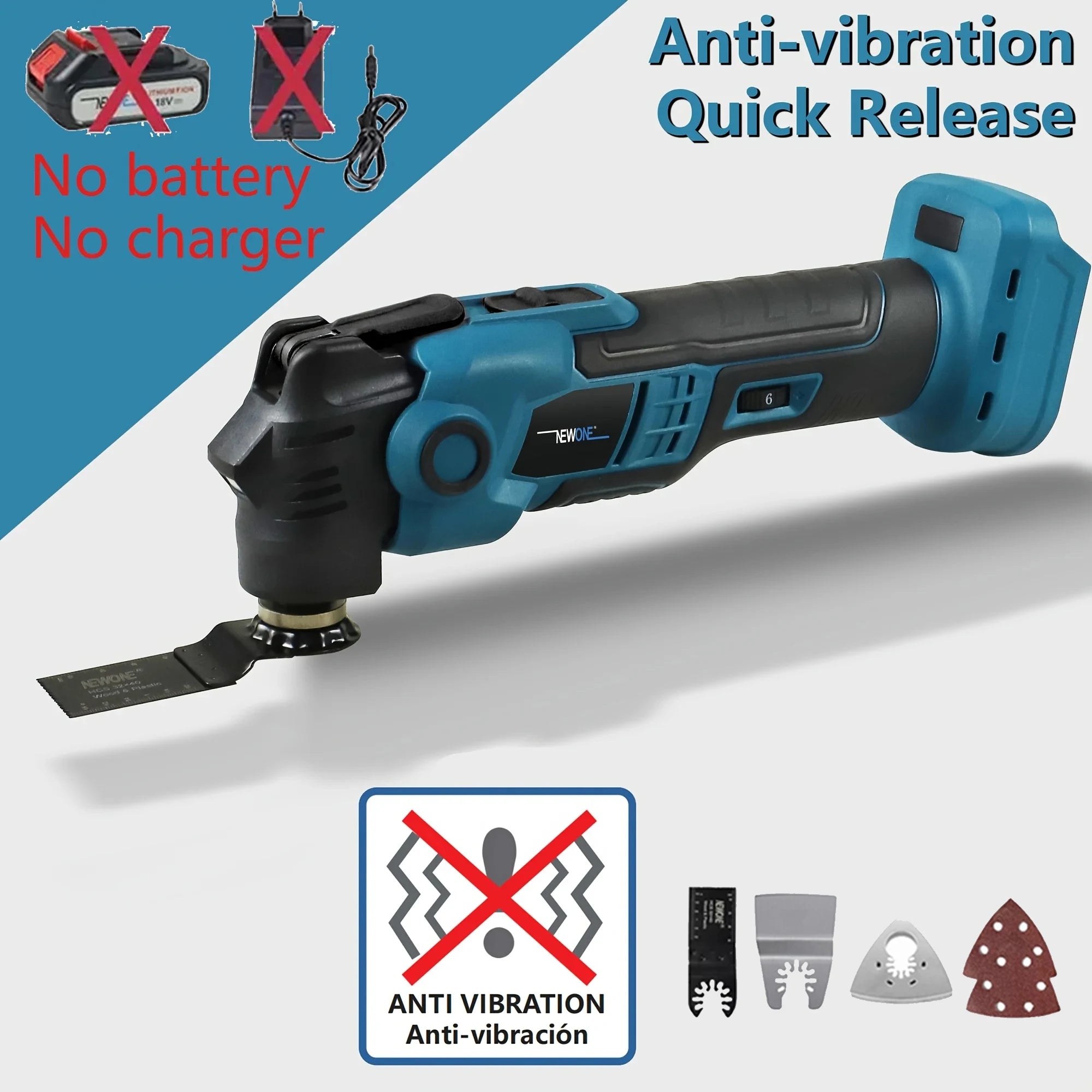 NEWONE 18V Brushless Quick release Oscillating tool Multi functional tool Renovator Electric trimmer Compatible for LXT 18V