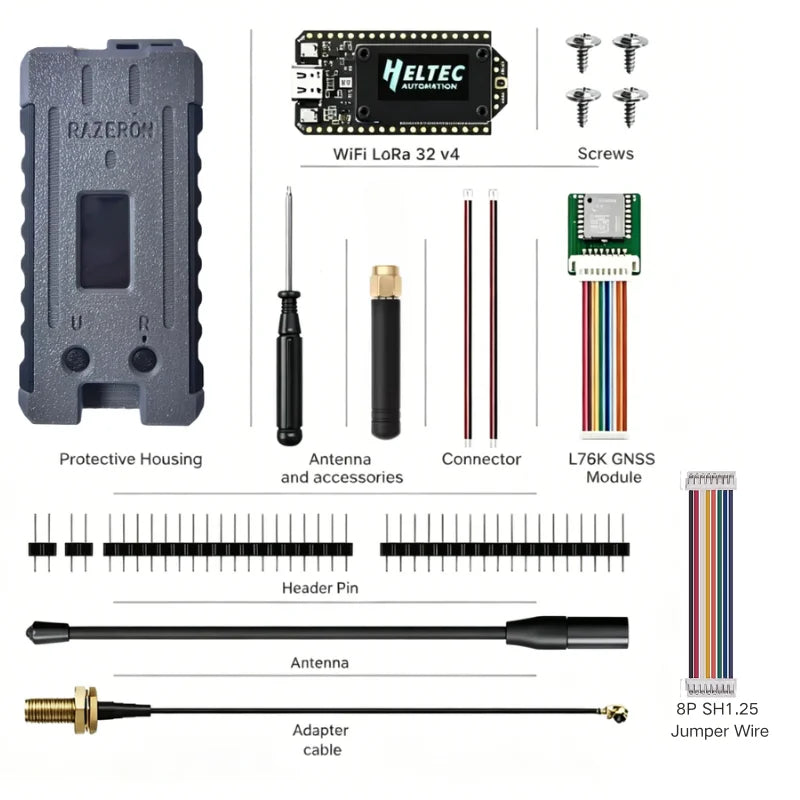 Meshtastic MeshCore Node Heltec V4 V4.3 Enclosure Case LoRa 28dBm WiFi BLE GPS IoT Kit