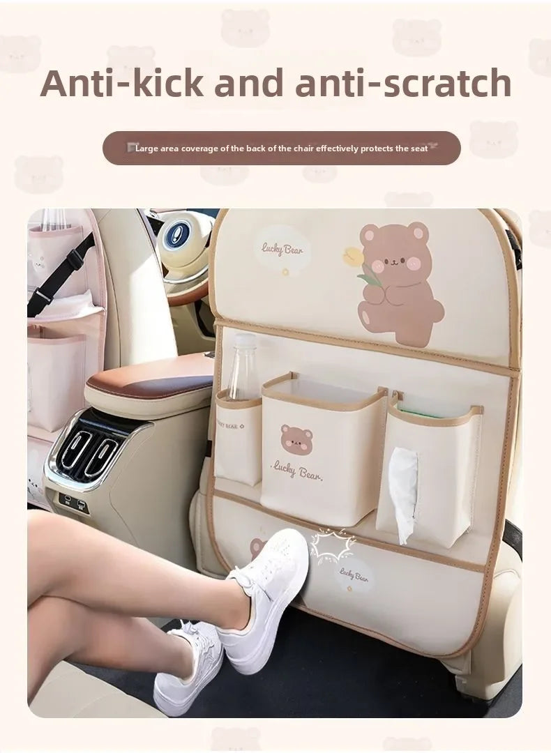 Car Seat Back Organizer - Rear Hanging Storage Bag, Backseat Table Tray, Vehicle Mounted Desk Board