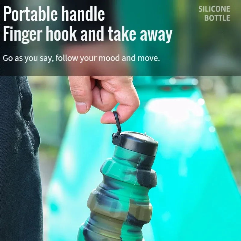 New Portable Silicone Water Bottle Retractable Folding Coffee Bottle Cups E Outdoor Travel Tools Collapsible Sport Bottles
