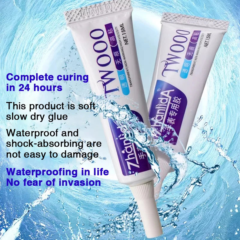15ML Transparent Watch Glue Soft With Dispensing Needle Repair Smartwatch Bonding Metal Glass DIY Sticky Drill Glue Pen Adhesive