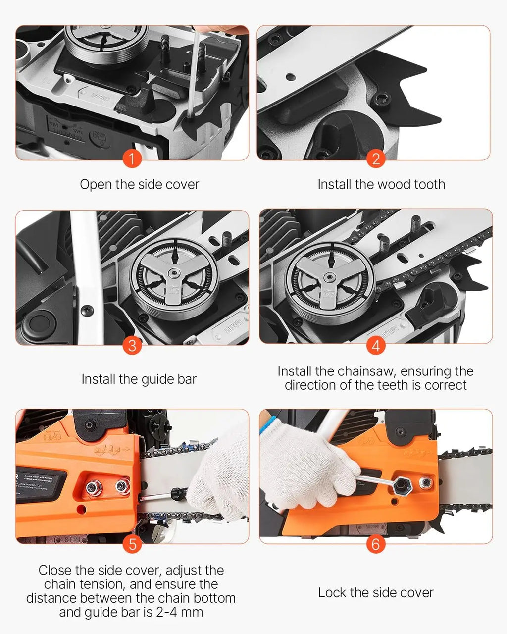 Chainsaw 58CC 2-Cycle  20 Inch Handheld Cordless Petrol Chain Saws For Forest, Wood, Garden and Farm Cutting Use