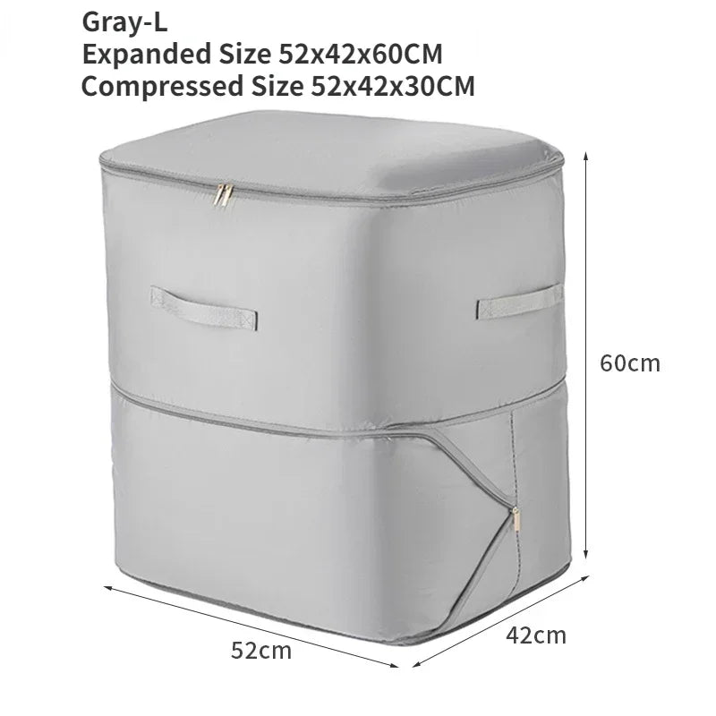 Large Compression Bag Quilt Clothes Closet Cabinet Organizer Storagepouch Ultra Space Saving Self Compression Organizer