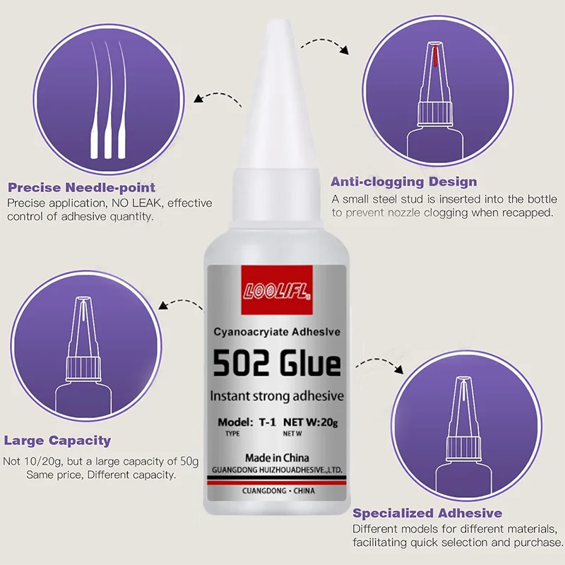 Shoe Repair Glue 502 Super Glue Liquid Glue, Shoemaker Glue, Used to Repair Soles and Uppers, Waterproof and Adhesive.