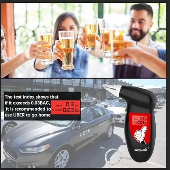 GREENWON Breathalyzer Keychain Digital Alcohol Tester Detector Portable with LCD Display 68S-GD