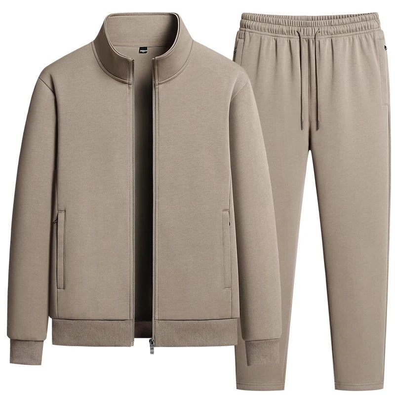 Men's Casual Sportswear Outdoor Tracksuit Fall Korean Running Sets Long-sleeved Two-piece Male Fitness Cotton Sportswear