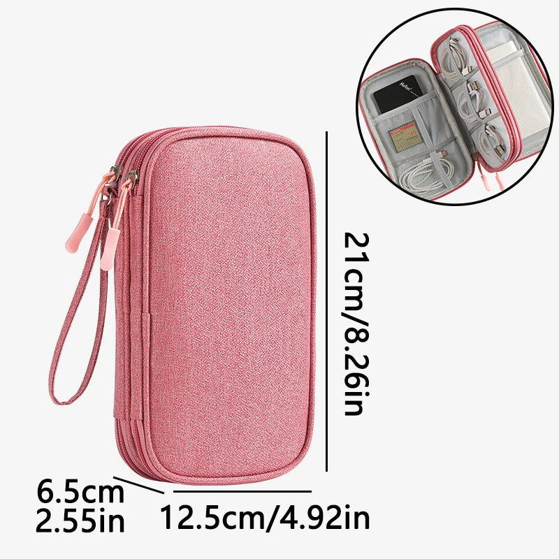 1 New Data Cable storage Bag Travel Storage Bag Portable Waterproof Double-layer Storage Bag Wire Storage Box