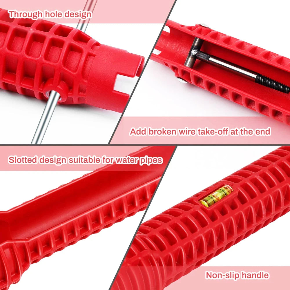 New 8 In 1 Multi Key Flume Magic Wrench Sink Plumbing Tools Magic Wrench Multi-purpose Wrench English Key Plumbing Wrench Tool