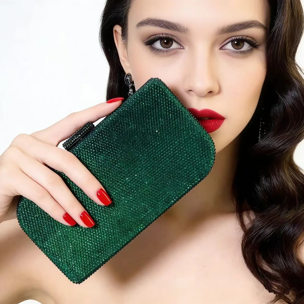 Makeup Rhinestone Wedding Dinner Bag Crystal Hot Diamond Women's Shoulder Evening Bag