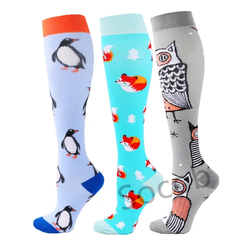 6/7 Pairs Compression Socks Varicose Diabetes Sock Running Cycling Hiking Touring Bicycle Marathon Outdoor Rugby Edema Long Tube