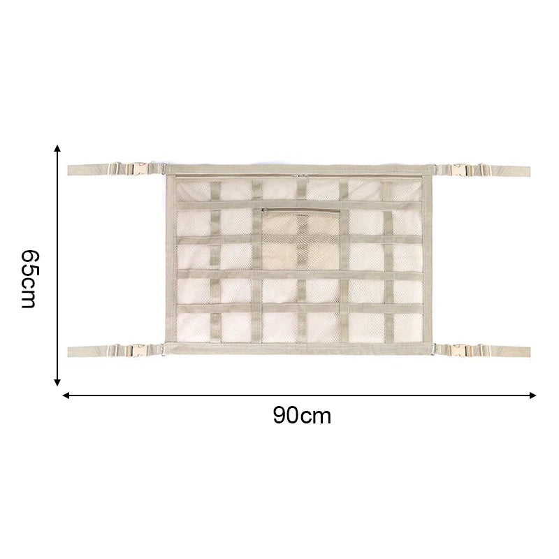 Car Roof Storage Organizer Automotive Ceiling Cargo Net Pocket Mesh Car Camping Accessories Storage Bag Roof Tent Two colors