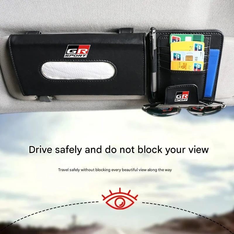 1Pcs Car Sun Visor Tissue Box And Car Sun Visor Organizer Multi-Pocke For GRSport GR Sport Gazoo Racing C-HR Toyota