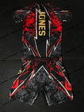 Summer Top Boxer MMA Octagonal Cage Jon Jones Tshirt Shorts Set Men Sports Training Running Set Speed drying Fighting Set