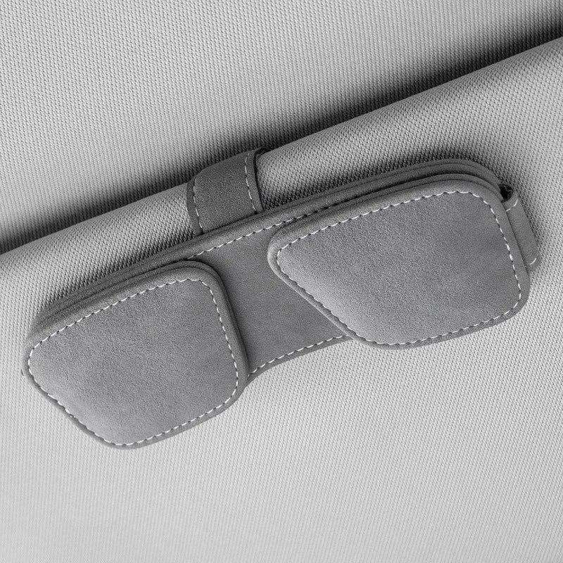 Car Sun Visor Sunglasses Holder, Magnetic Suede Clip, Double Clip for Glasses & Tickets, Car Interior Storage Accessories