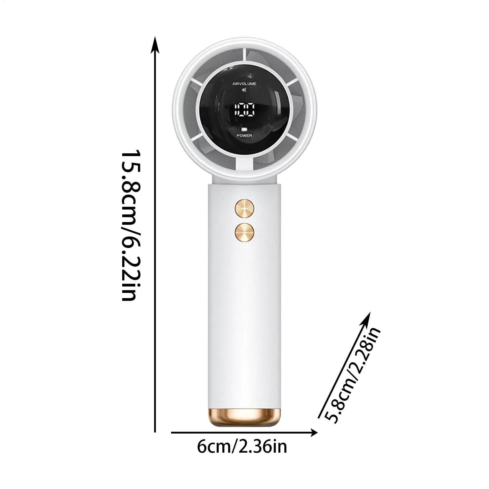 Mini Handheld Turbo Fan 2026 USB Rechargeable Portable Air Cooler LED Display Adjustable Quiet Travel Fan