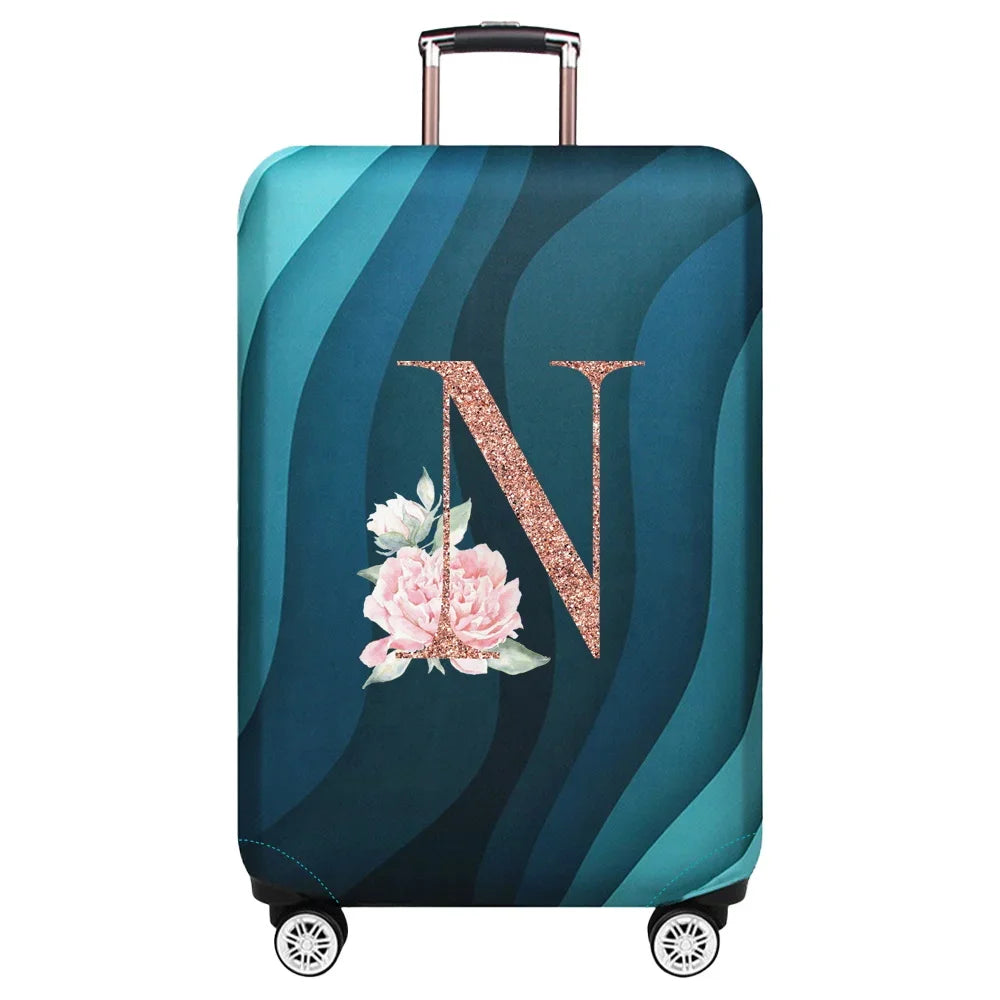 Luggage Covers 18-32inch Protector Travel Luggage Suitcase Protective Cover Stretch Dust Covers Print Rose Gold Letter Series