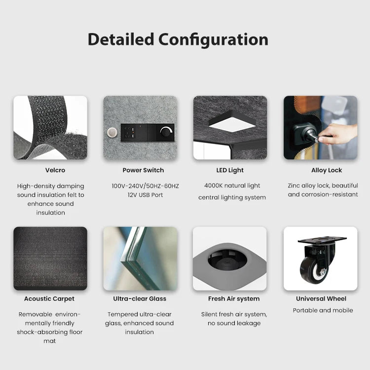 Portable Study Pod Office Booth Prefab Privacy Pod Mobile soundproof room for Home Office Recording High Quality Use