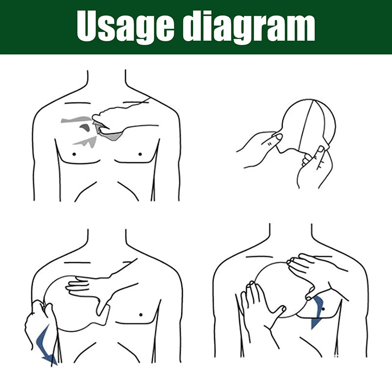 [New] Survival Emergency Trauma Sticker First Aid Patch Vent Chest Seal Occlusive Adhesive Dressing For Open Chest Wounds Care