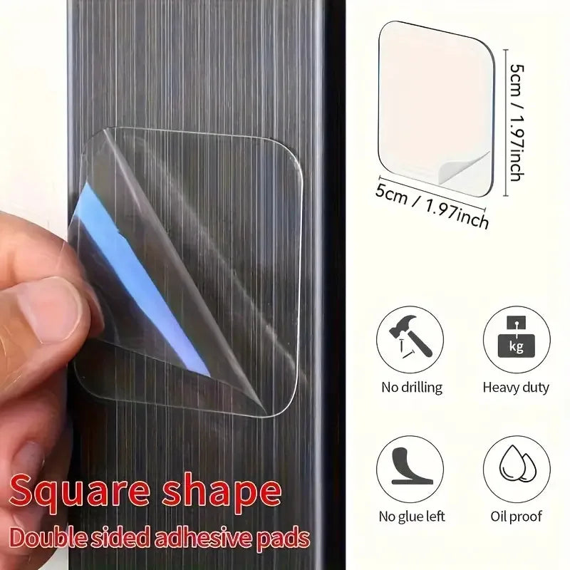 20/40Pcs Super Adhesive Double-Sided Tape Transparent Square Wall Sticker Bathroom Seamless Waterproof Nano Tape Patch