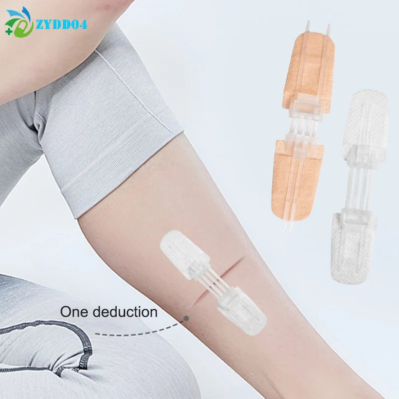 ●Zipper Band-aid Painless Wound Closure Patch Suture-free Wound Dressing Patches Zip Suture Reducer Band Aid Outdoor Portable