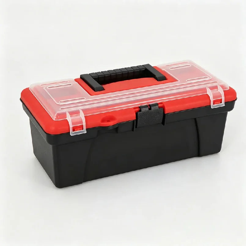 12 Inch Multi-functional ABS Plastic Tool Storage Box with Handle Portable Organizer Case for Home Car Use