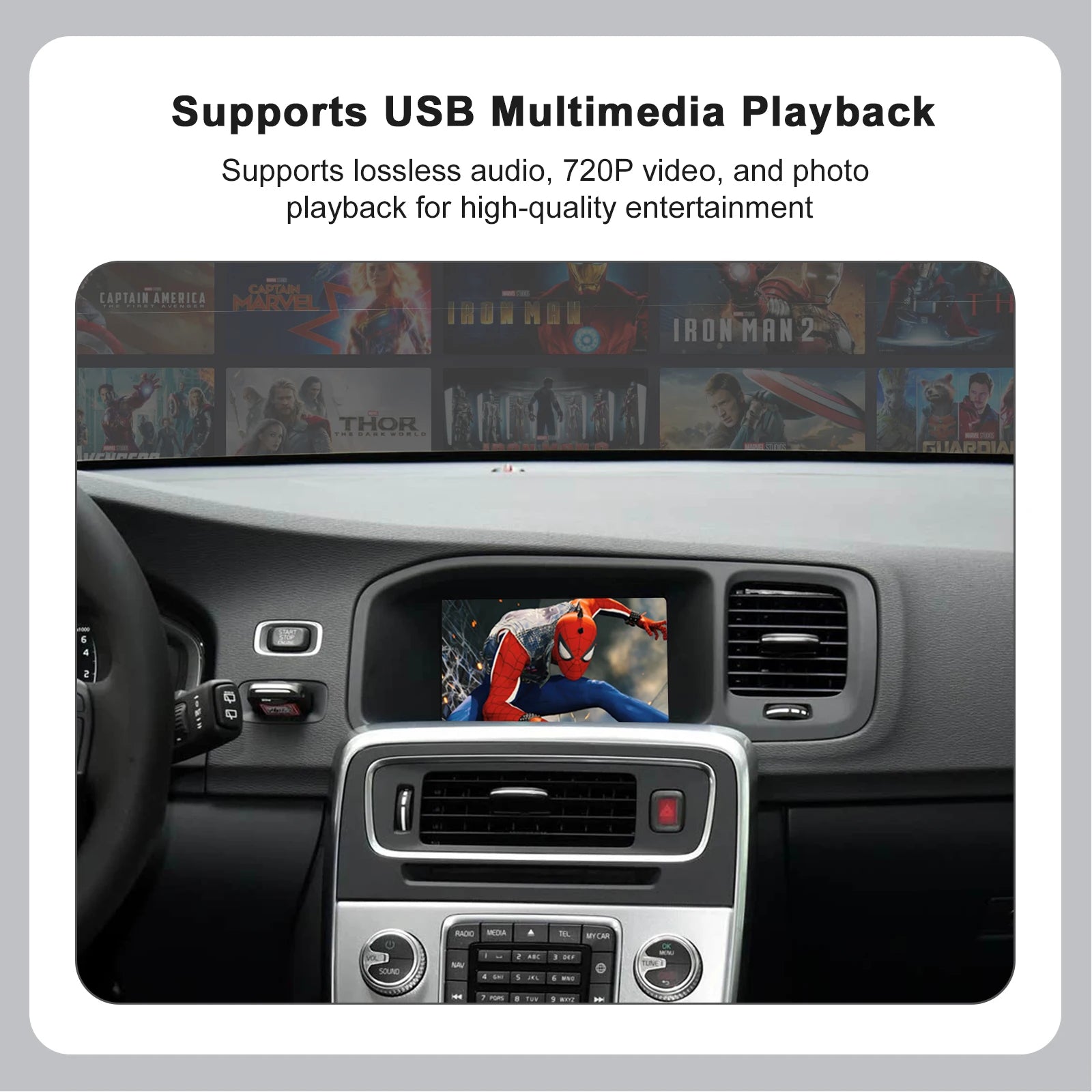 Wireless Carplay Android Auto Module For Volvo S60 XC60 V60 V40 2015-2018 Decoder Box Navigation Functions BT Support Revers