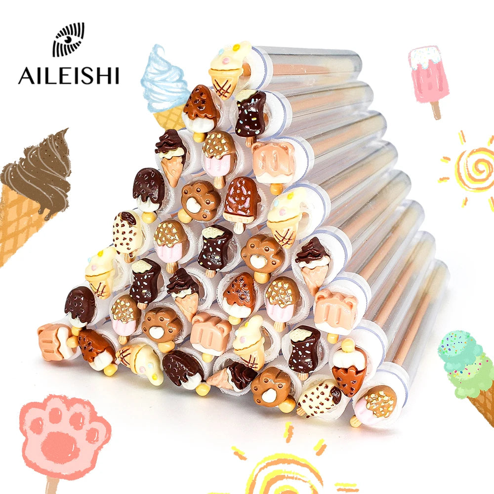 10/50PCS Ice-Cream Dust-Proof Eyelash Brush Tube Reusable Lash Mascara Wand Case Eyebrow Comb Makeup Applicators Container