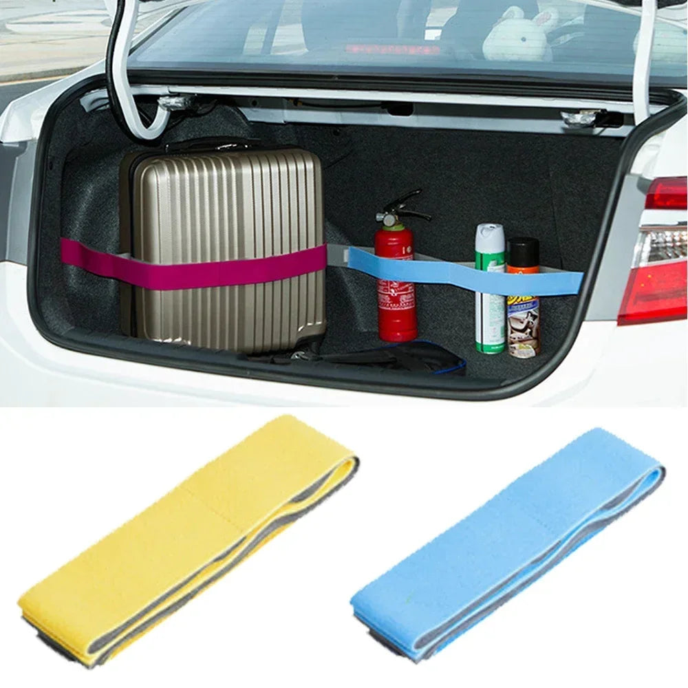 Creative Car Trunk Storage Device Hook Loop Strong Adhesion Fixed Straps Solid Color Baggage Clutter Storage Magic Belt Amagi