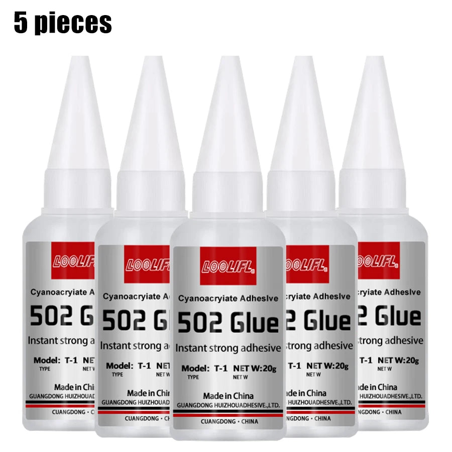 Super strong 502 ethyl cyanoacrylate quick-drying instant super glue metal wood glue leather glue liquid strong bonding tool