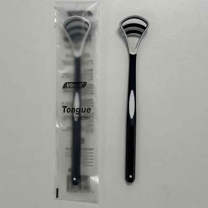 1PCS Silicone Tongue Scraper With Ergonomic Handle Double-sided Fresher Breath Tongue Cleaning Brush Oral Hygiene Tool Wholesale