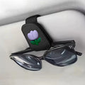 1pc Tulip Flower Car Sunshade Glasses Clip, Fashionable Sunglasses Magnetic Clip Bracket, Women'S Car Interior Additions