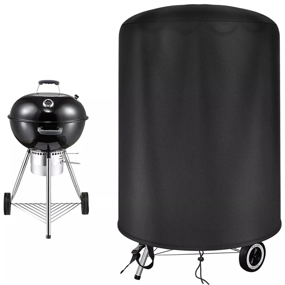 Round Grill Cover Outdoor Dustproof Kettle BBQ Cover For Raweao Kettle BBQ Cover For Weber 57Cm Waterproof Barbecue Cover