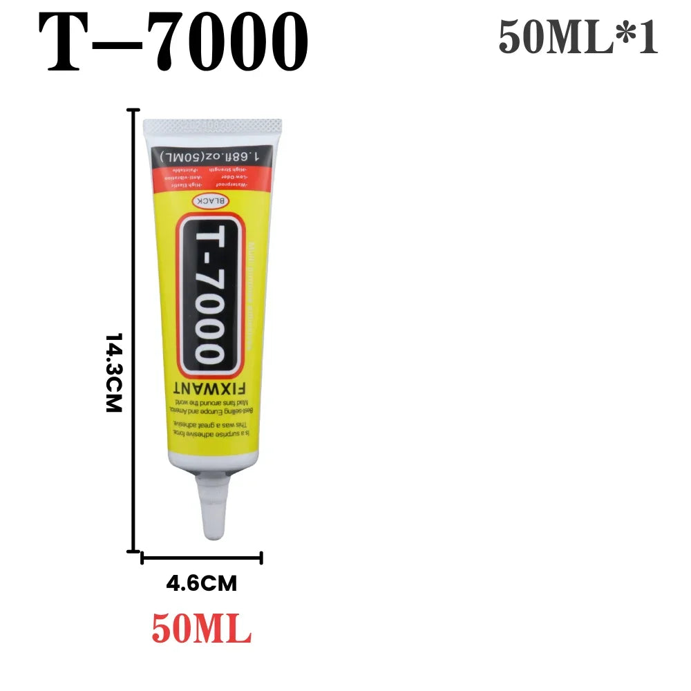 B-7000 T-7000 Clear & Black Glue 15/50/110ml, Fast Drying Waterproof Resin Adhesive for Phone Screen Repair, Jewelry Craft