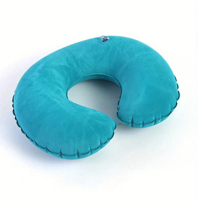 Inflatable Travel Pillow Airplane Neck Pillow U-shaped Cervical Orthopedic Protection Pillow Outdoor Portable Foldable Pillows ﻿