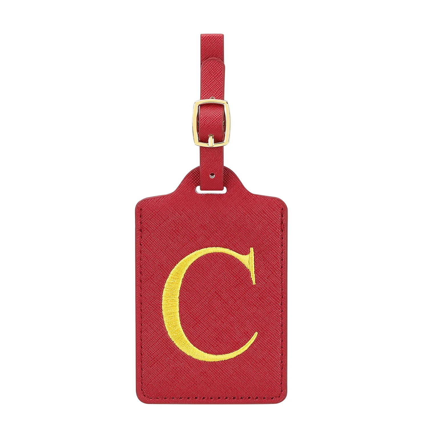 MIYIN 26 letters Luggage Tags for Suitcases PU Leather Privacy Protection Bag Tags Travel Accessories Essential, Energetic Red